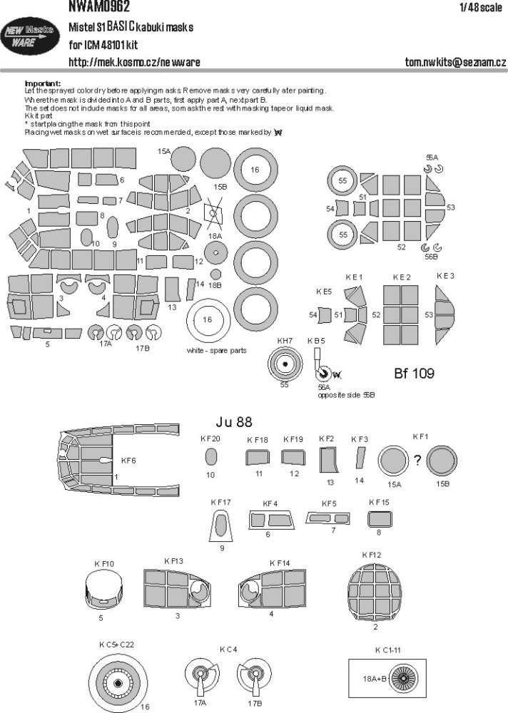 1/48 Mask Mistel S1 BASIC (ICM 48101)