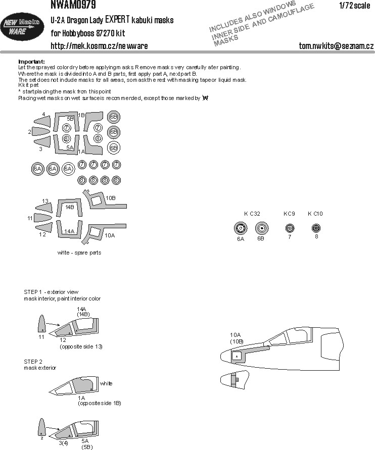 1/72 Mask U-2A Dragon Lady EXPERT (HOBBYB)