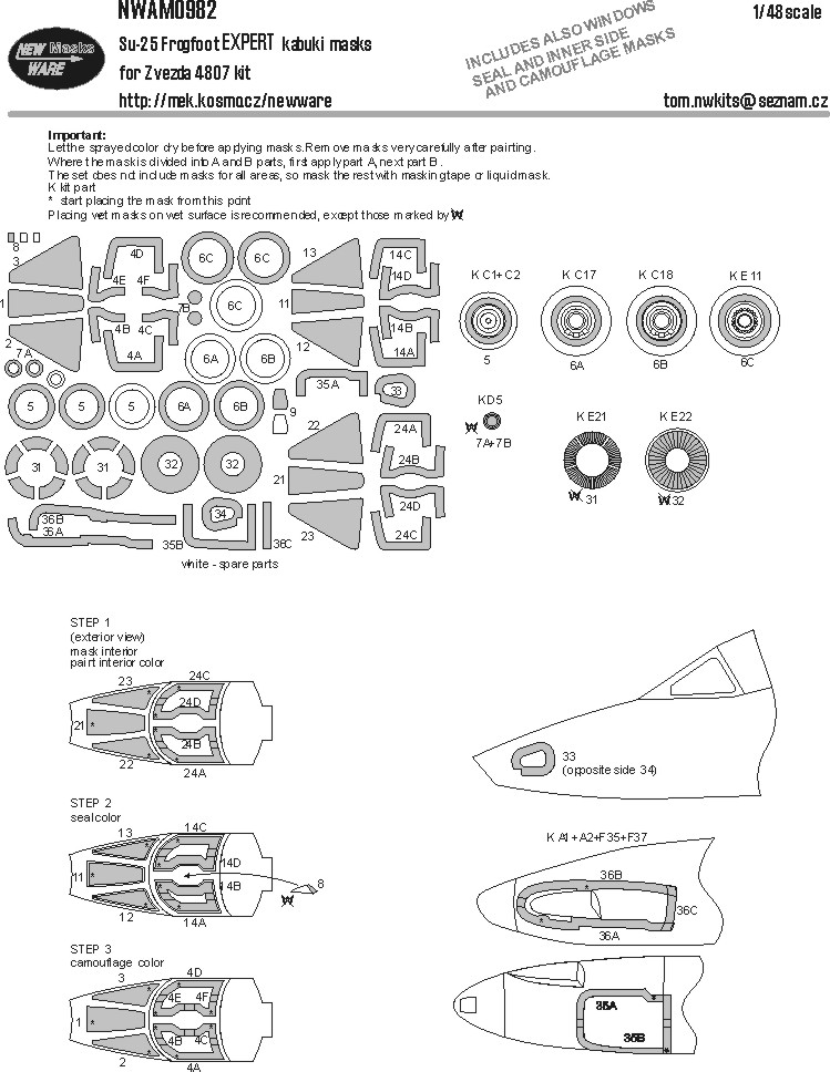 1/48 Mask Su-25 Frogfoot EXPERT (ZVE 4807)