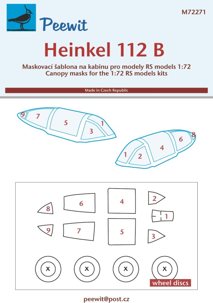 1/72 Canopy mask Heinkel He-112B (RS)