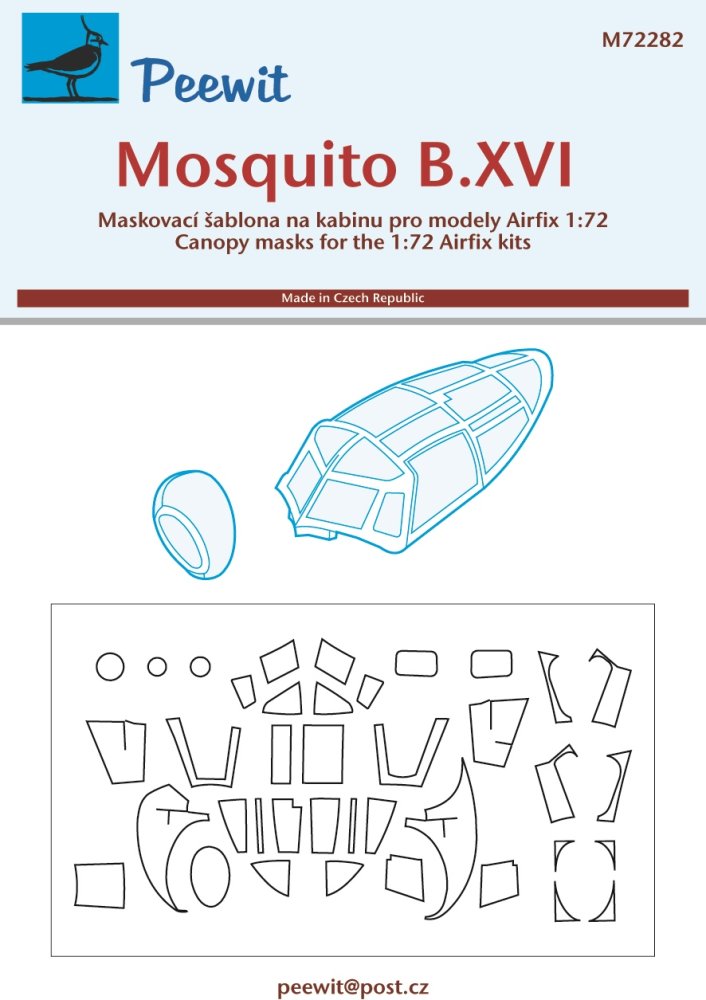 1/72 Canopy mask Mosquito B.XVI (AIRFIX)