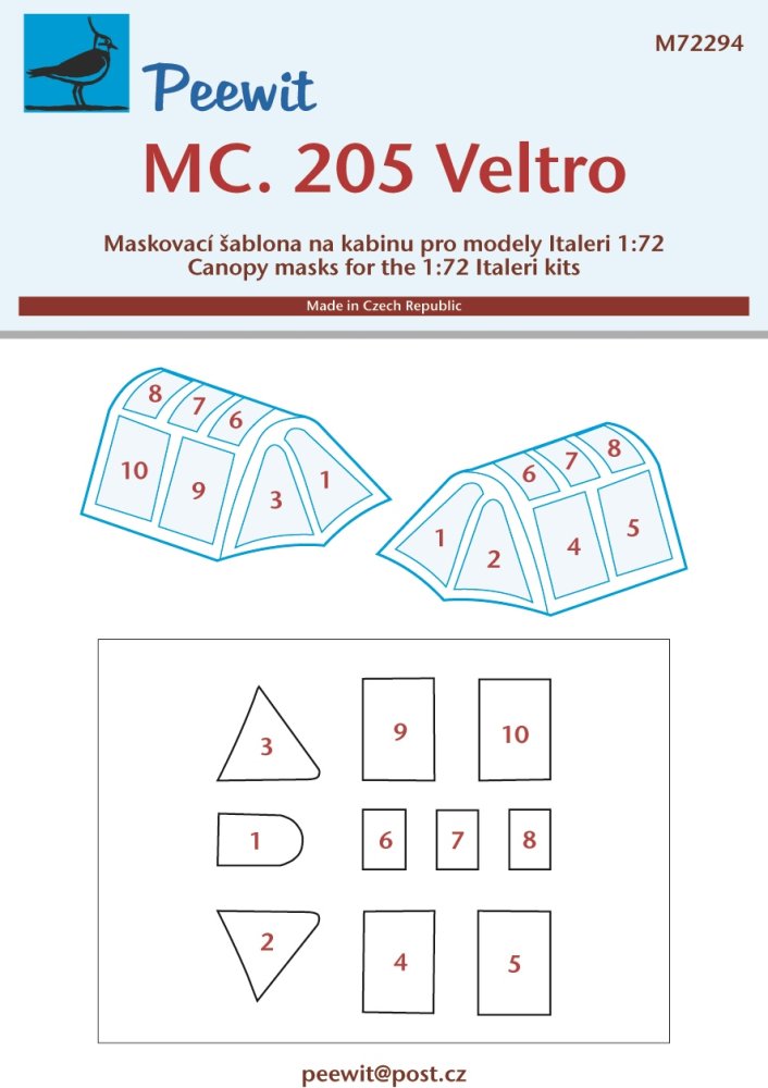 1/72 Canopy mask MC.205 Veltro (ITAL)