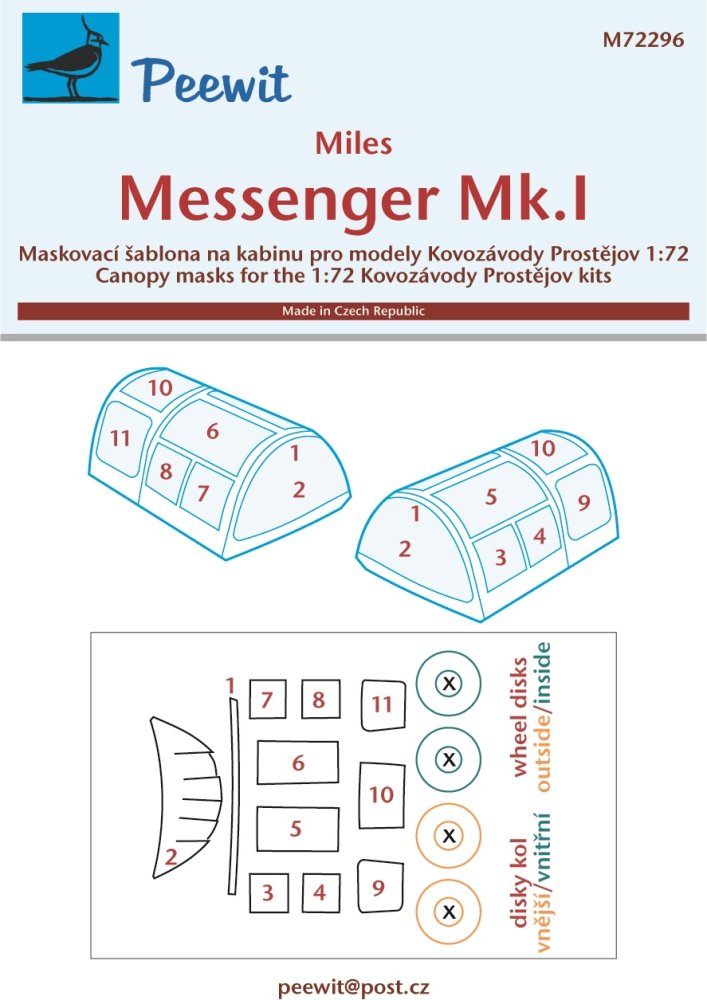 1/72 Canopy mask Miles Messenger Mk.I (KP)