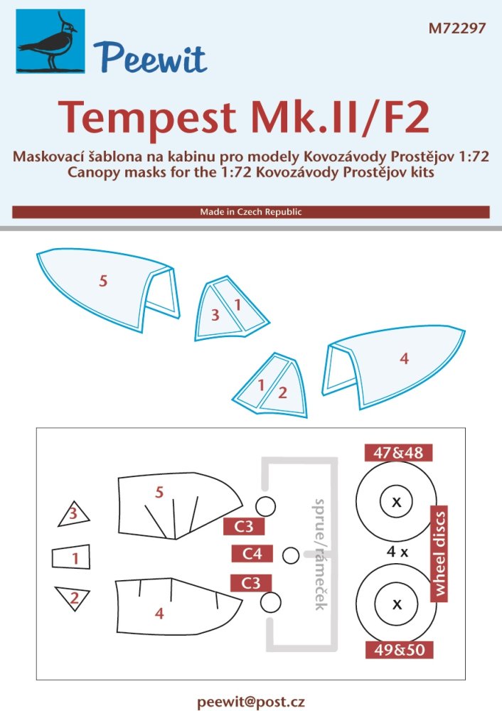 1/72 Canopy mask Tempest Mk.II/FS (KP)