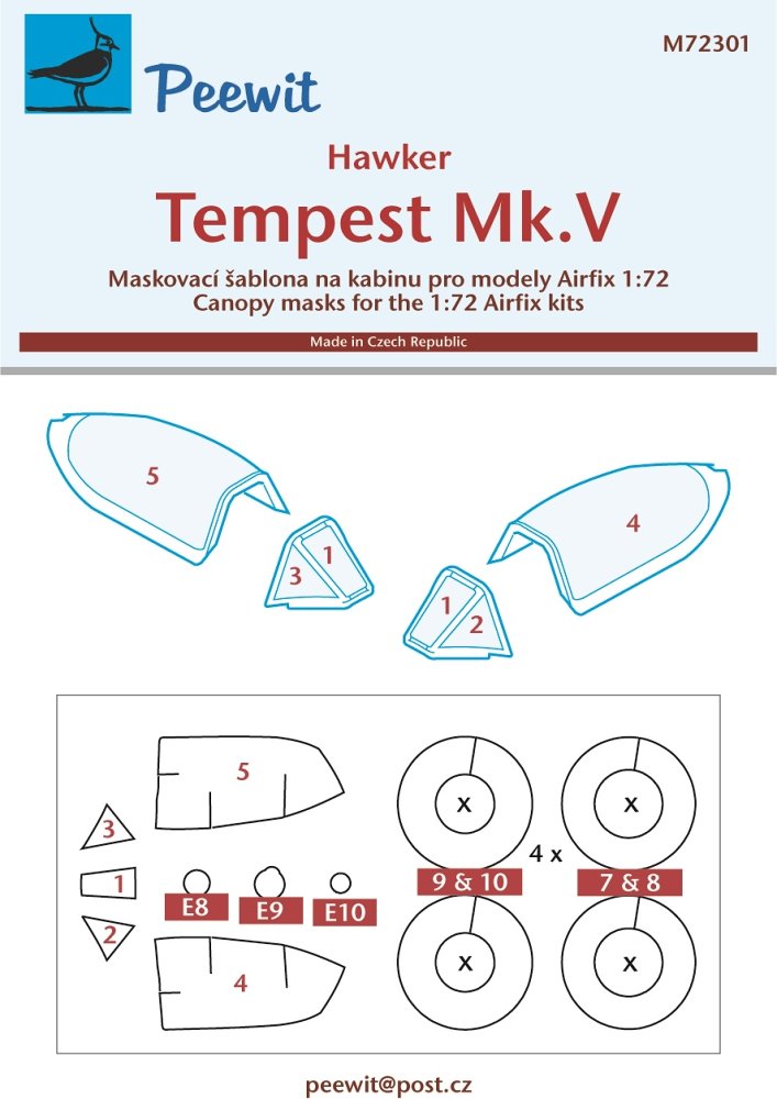 1/72 Canopy mask Tempest (AIRFIX)