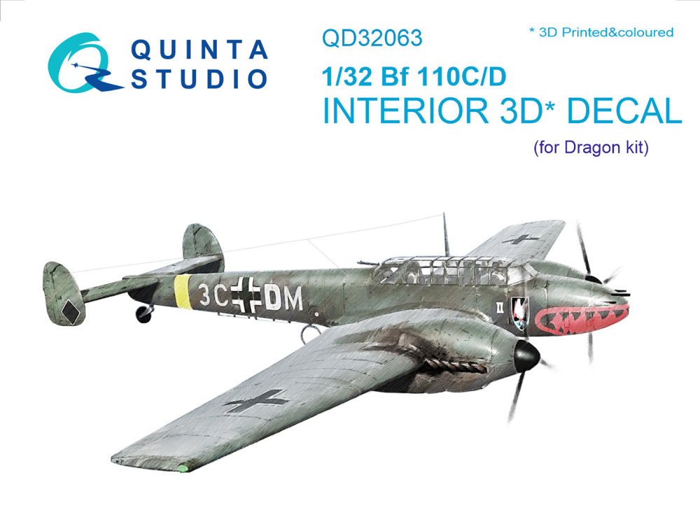 1/32 Bf 110C/D 3D-Print&colour Interior (DRAG)