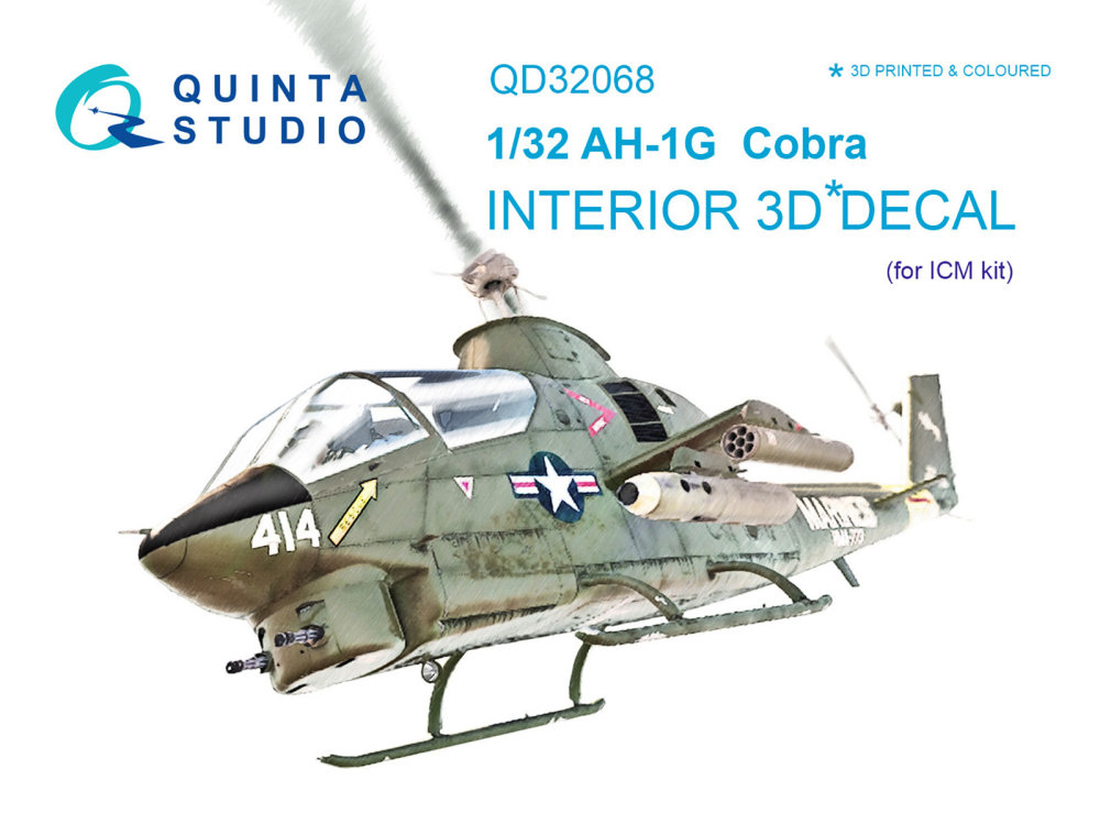 1/32 AH-1G Cobra 3D-Print&colour Interior (ICM)