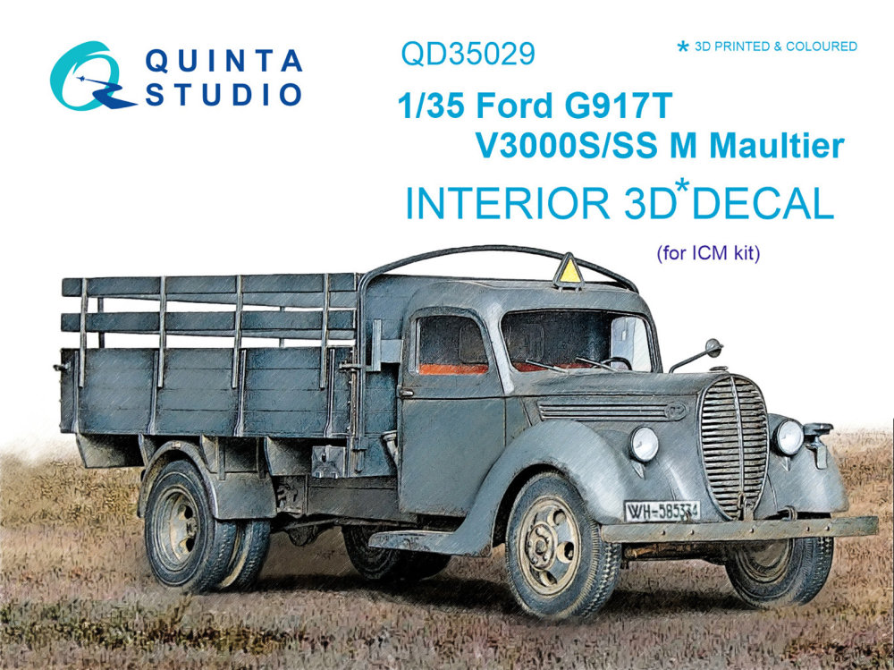1/35 Ford G917T/V3000s 3D-Print&col.Interior (ICM)