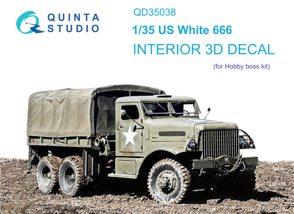 1/35 US White 666 3D-Print&col. Interior (HOBBYB)