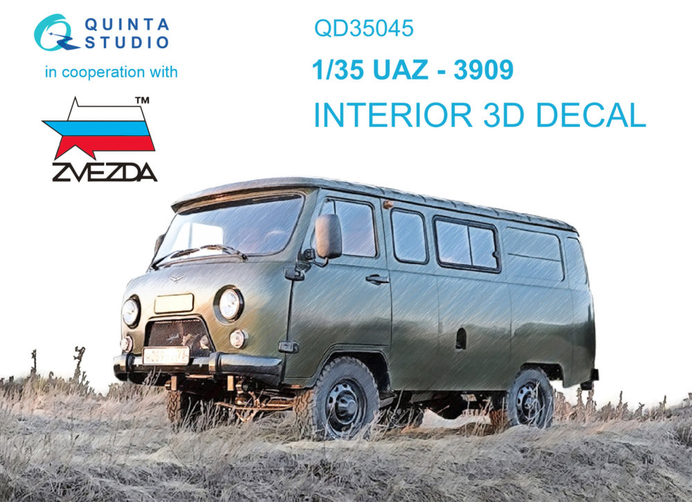 1/35 UAZ-3909 3D-Print&col. Interior (ZVE)