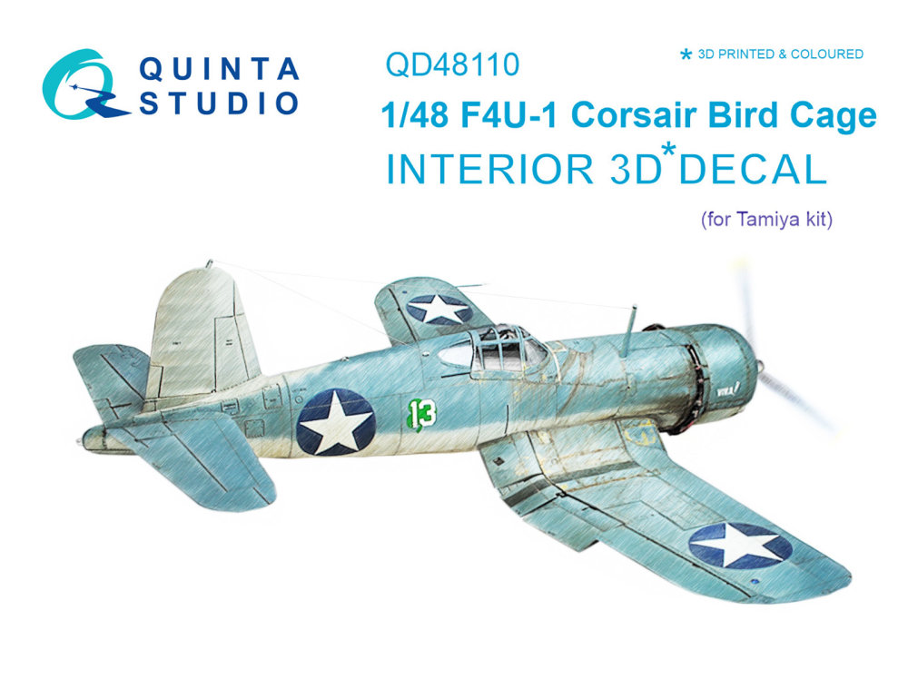 1/48 F4U-1 Corsair Bird Cage 3D Print Inter.(TAM)