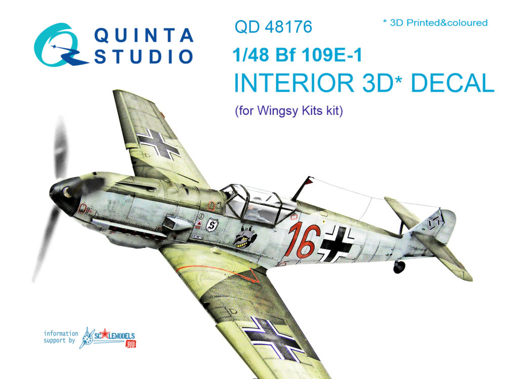 1/48 Bf 109E-1 3D-Print&col.Interior (WINGSY)