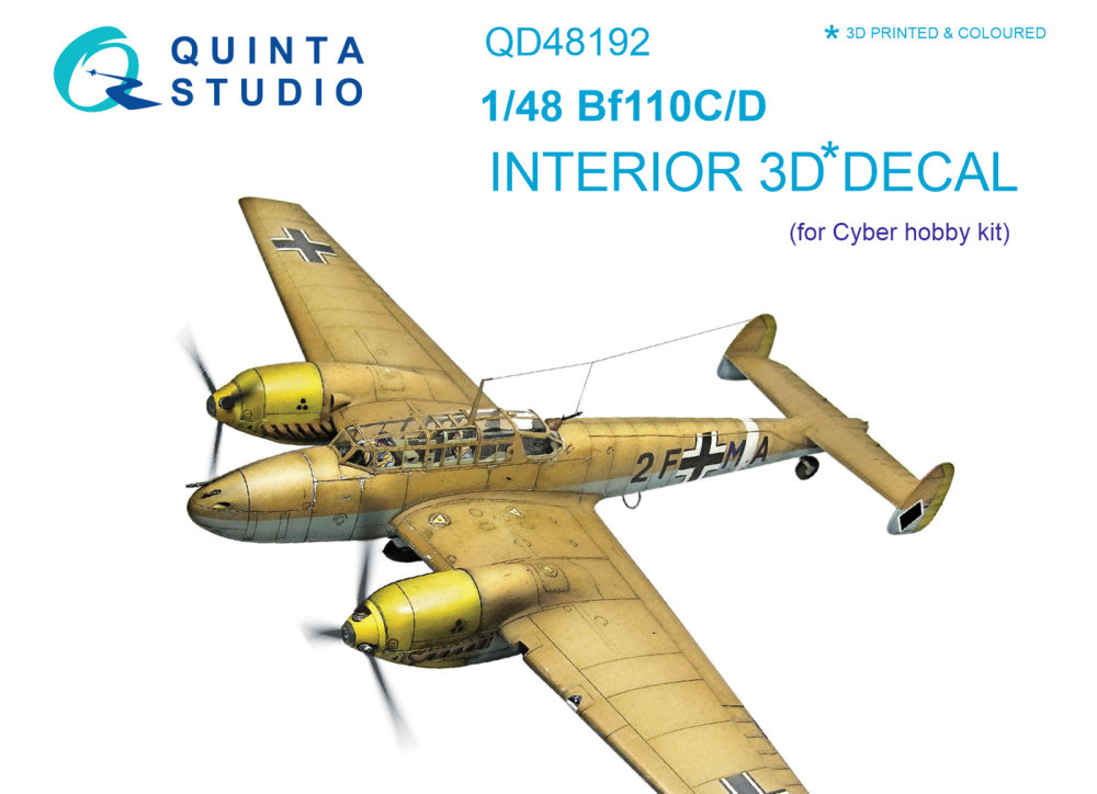 1/48 Bf 110C/D 3D-Print&col.Interior (CYBERH)