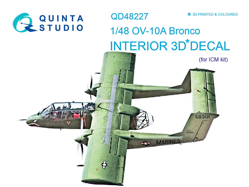 1/48 OV-10A Bronco 3D-Print&col.Interior (ICM)