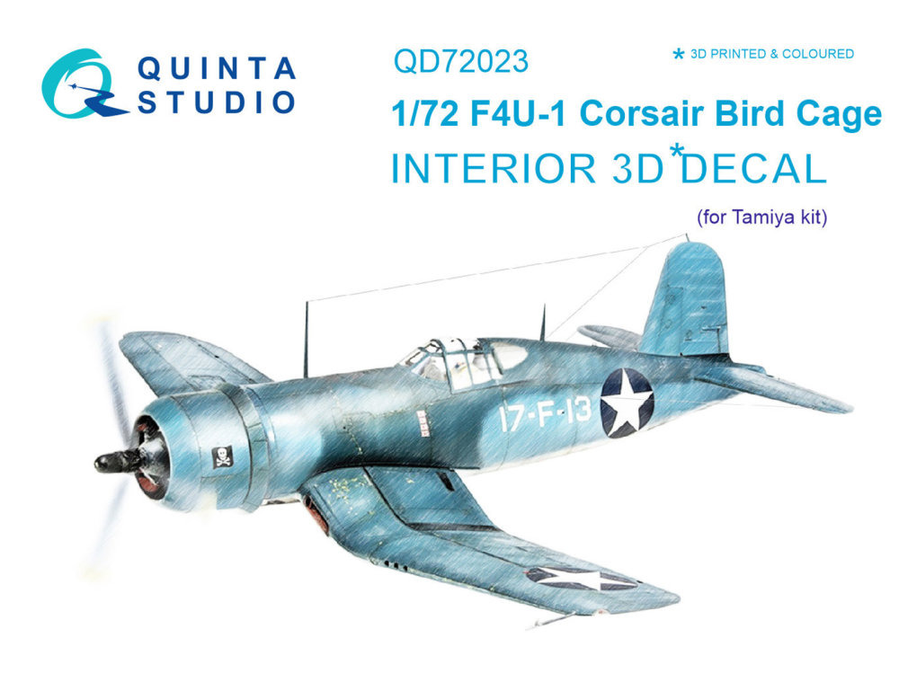 1/72 F4U-1 Corsair Bird Cage 3D Print Inter.(TAM)