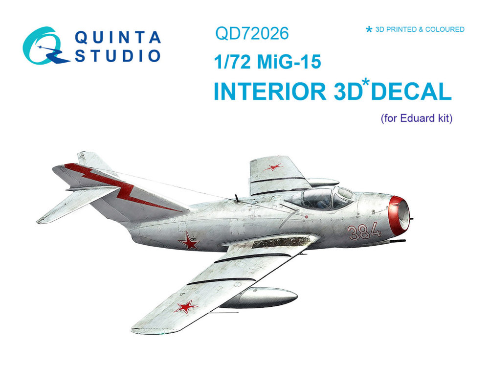 1/72 MiG-15 3D-Printed & colour Interior (EDU)