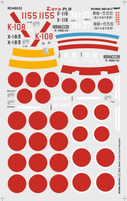 1/48 Decal A6M2 Zero Fighters (6x camo)