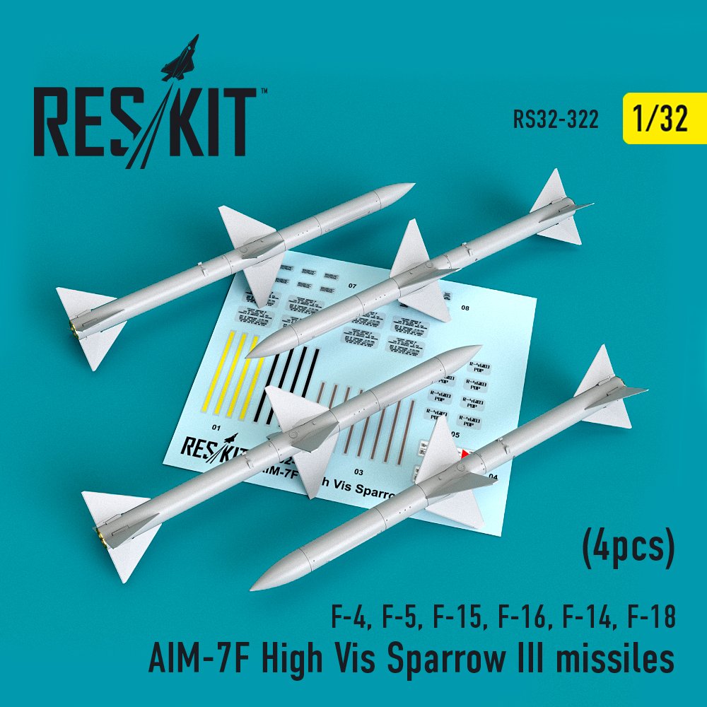 1/32 AIM-7F High Vis Sparrow III missiles (4 pcs.)