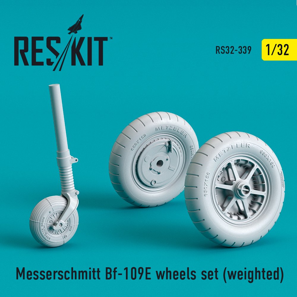 1/32 Messerschmitt Bf-109E wheels set (weighted) 