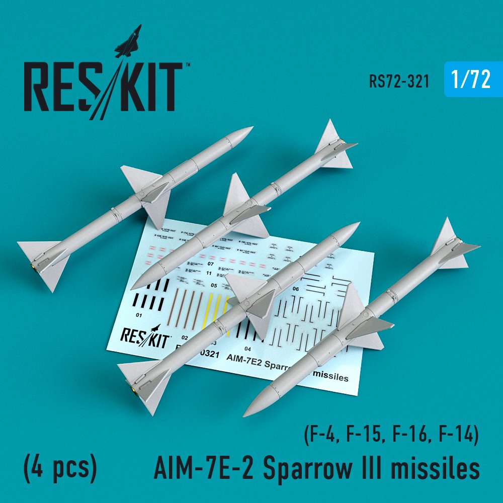 1/72 AIM-7E-2 Sparrow III missiles (4 pcs.)