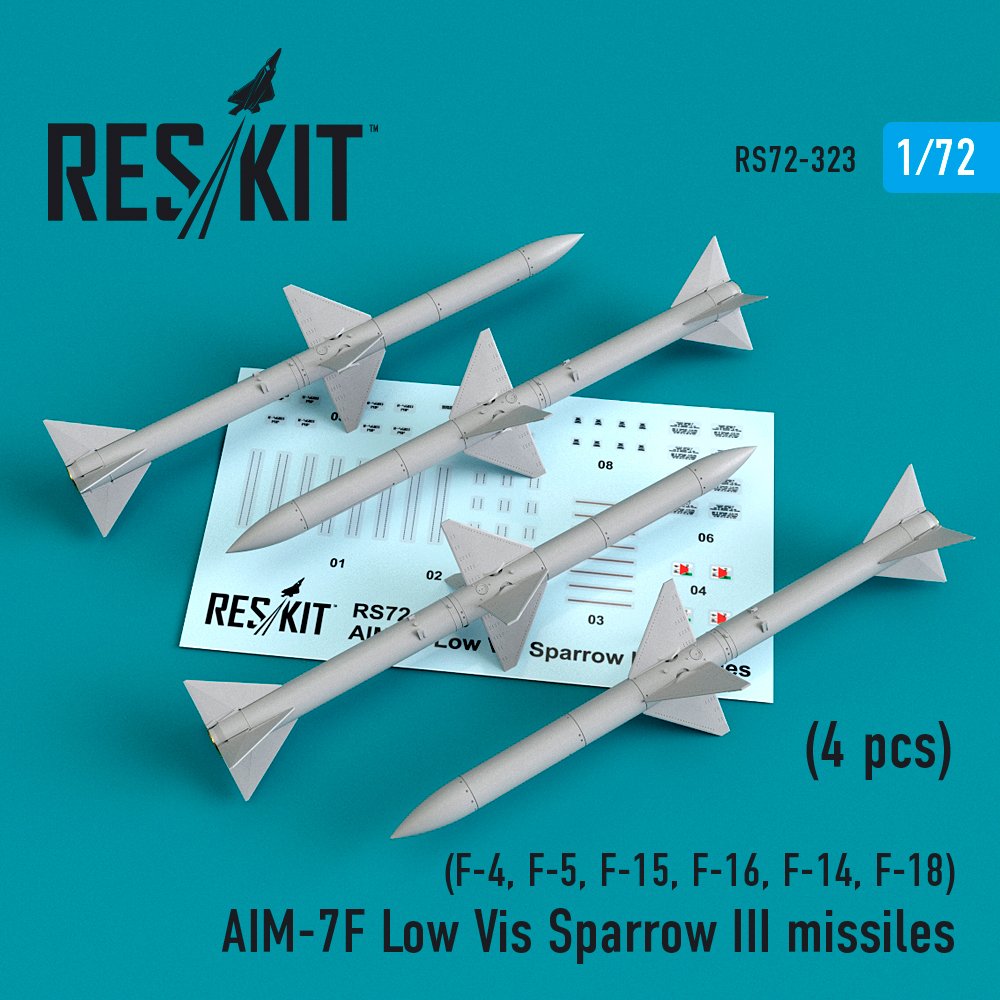 1/72 AIM-7F Low Vis Sparrow III missiles (4 pcs.)