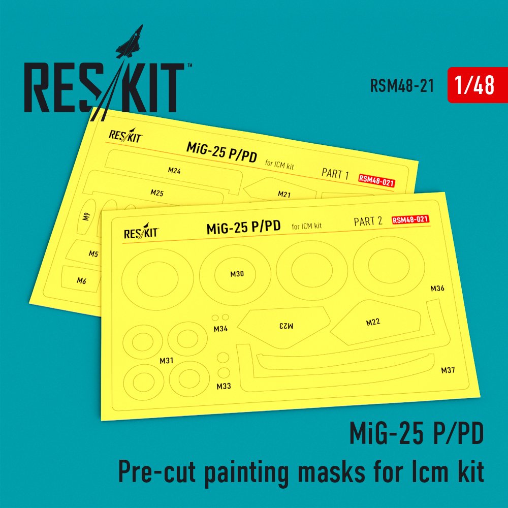 1/48 MiG-25 P/PD Pre-cut painting masks (ICM) 