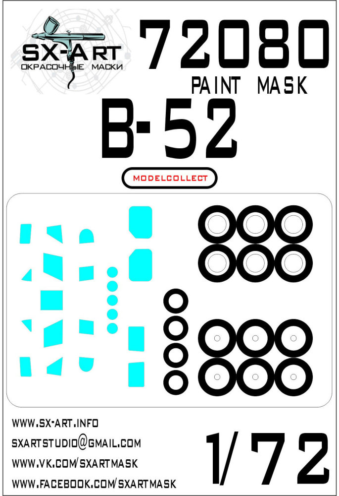 1/72 B-52 Stratofortress Painting mask (MODELCOL.)