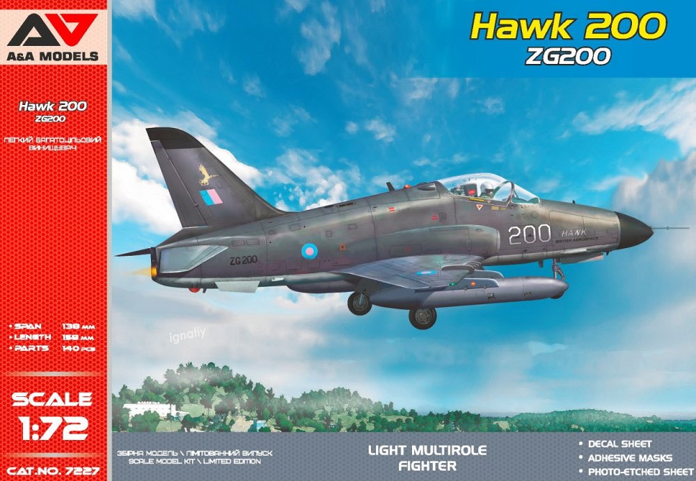 1/72 Hawk 200 light fighter (#ZG200, 4x camo)