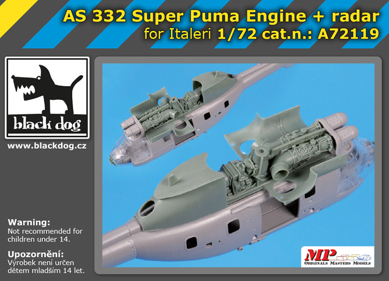 1/72 AS 332 Super Puma engine + radar (ITAL)