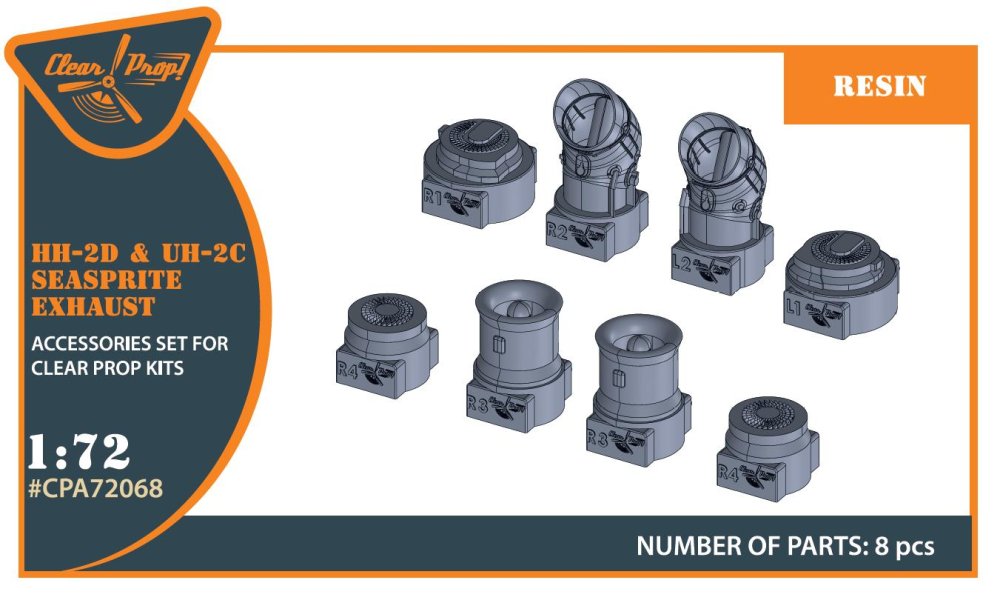 1/72 UH-2C/HH-2D Seasprite resin exhaust set