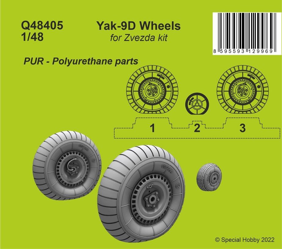 1/48 Yak-9D wheels (ZVE)