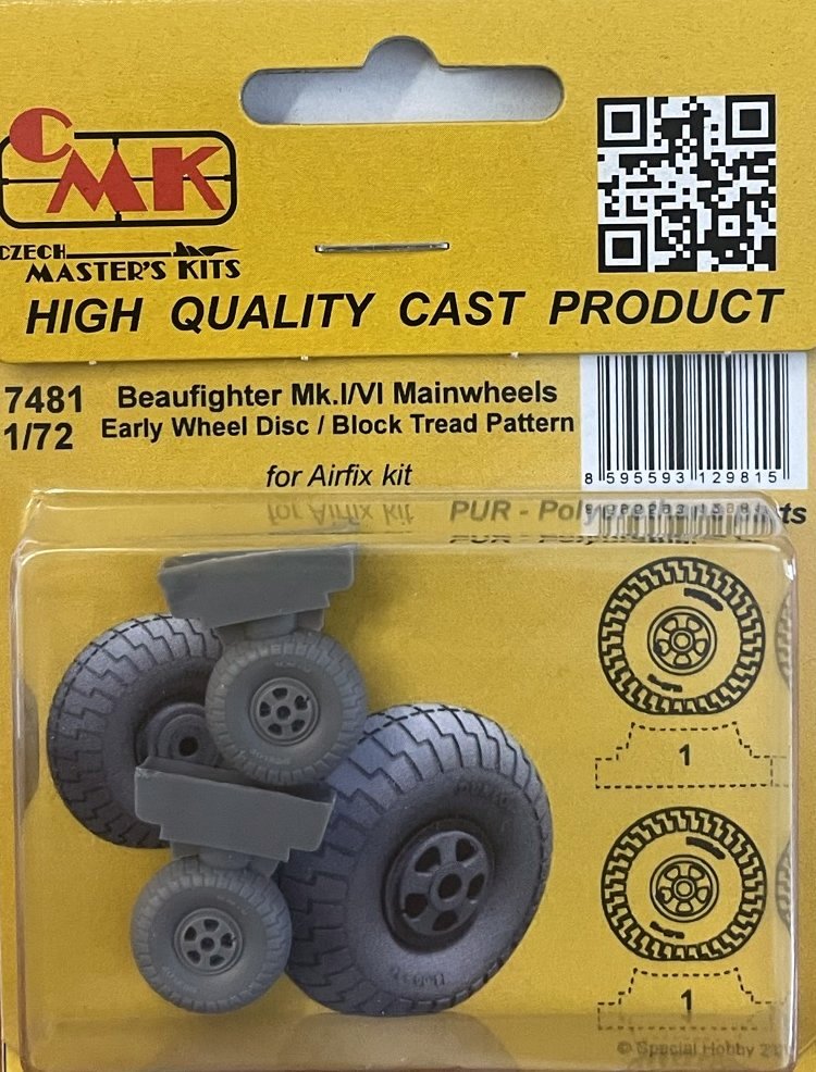 1/72 Beaufighter Mk.I/VI Mainwheels early (AIRF)