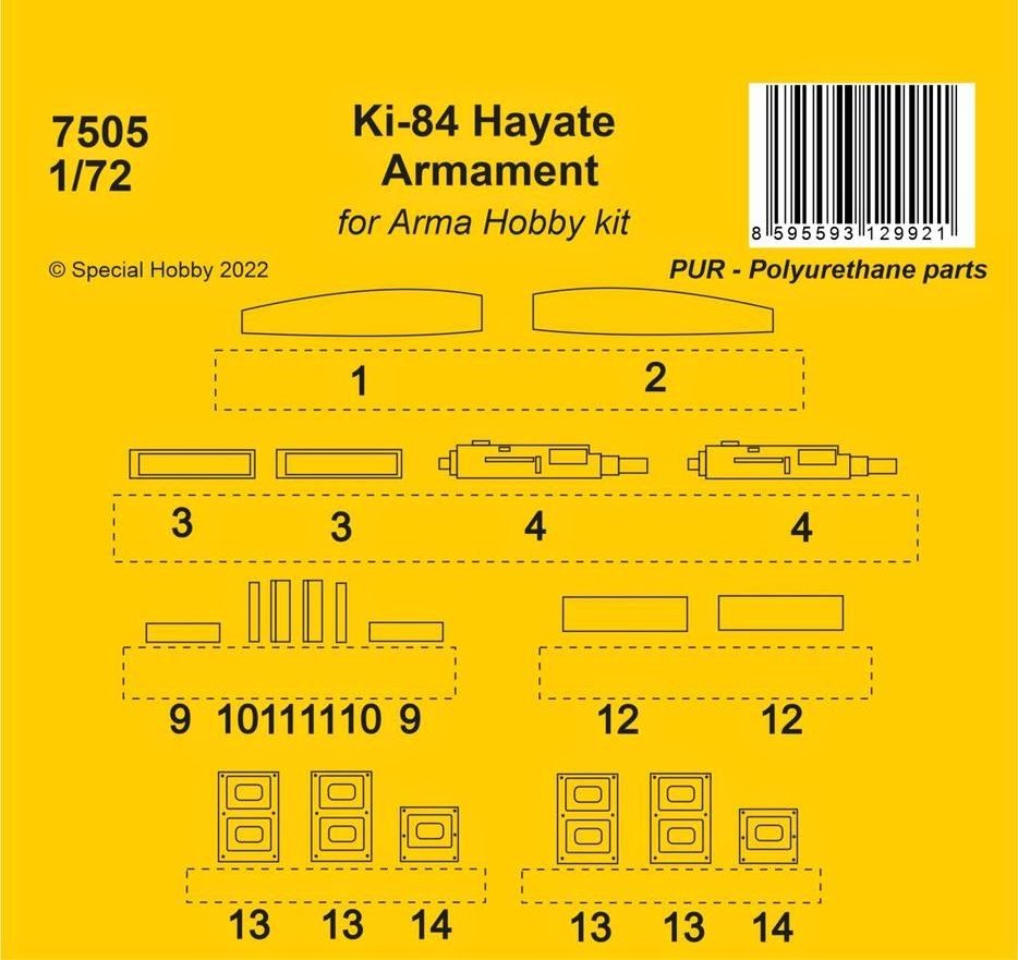 1/72 Ki-84 Hayate Armament set (ARMA H.)