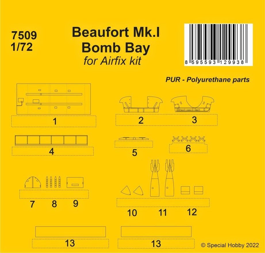 1/72 Beaufort Mk.I Bomb Bay (AIRFIX)