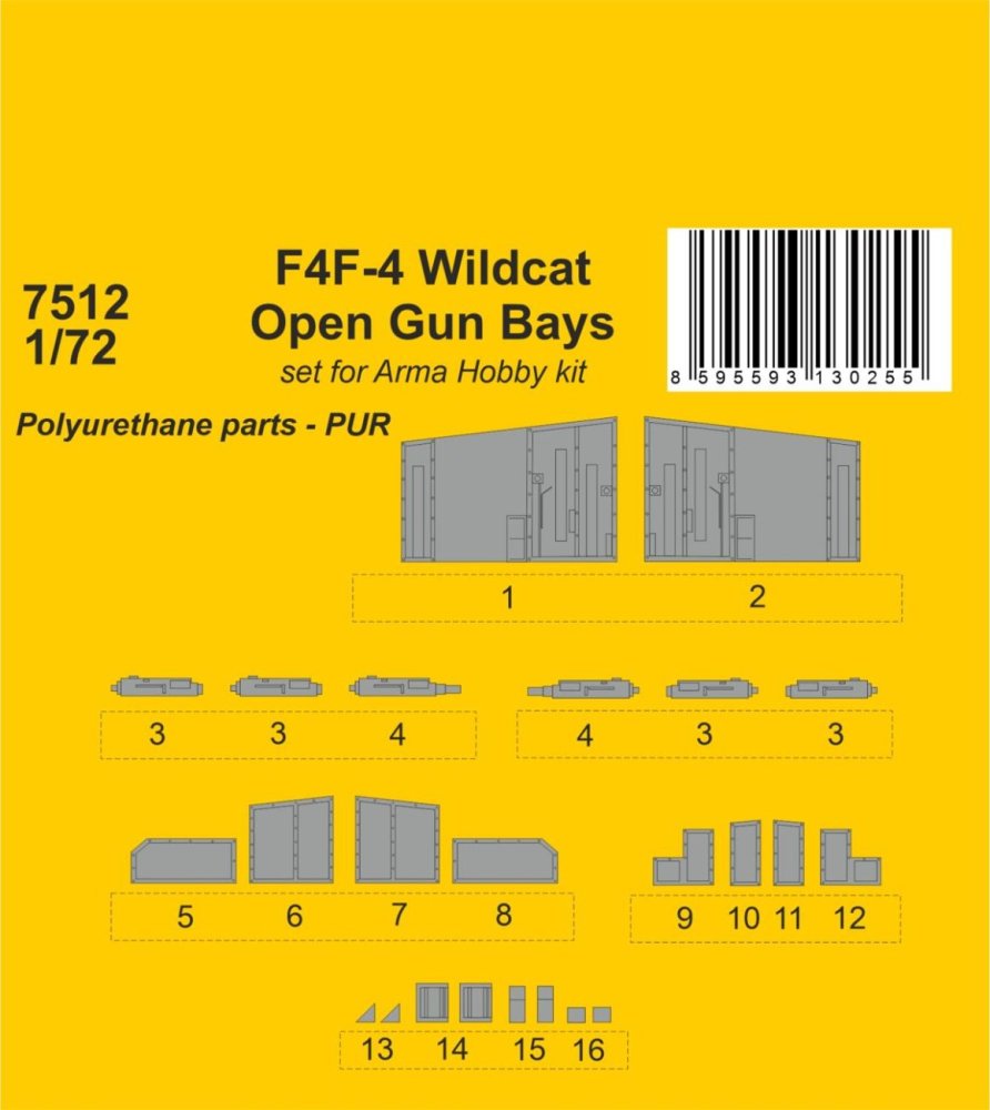 1/72 F4F-4 Wildcat Open Gun Bays (ARMA H.)
