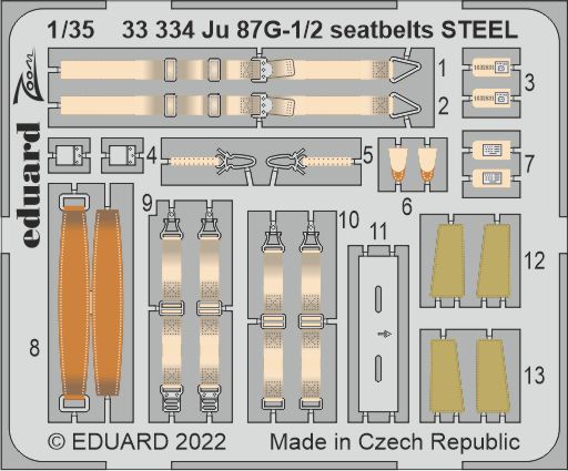 1/35 Ju 87G-1/2 seatbelts STEEL (BORDER M.)