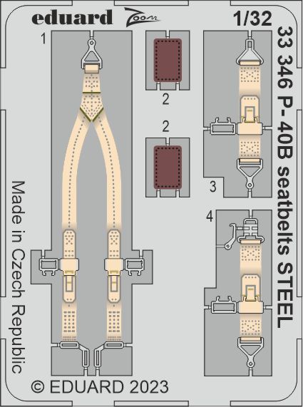 1/32 P-40B seatbelts STEEL (G.W.H.)