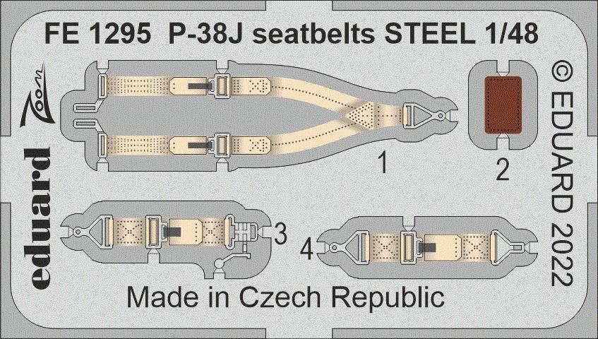 1/48 P-38J seatbelts STEEL (TAM)