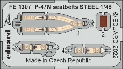 1/48 P-47N seatbelts STEEL (ACAD)