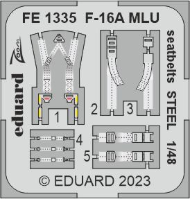 1/48 F-16A MLU seatbelts STEEL (KIN)