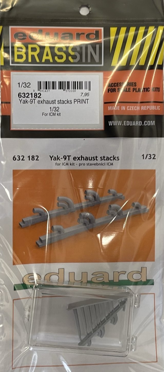 BRASSIN 1/32 Yak-9T exhaust stacks PRINT (ICM)