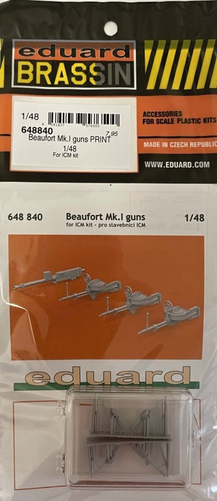 BRASSIN 1/48 Beaufort Mk.I guns PRINT (ICM)