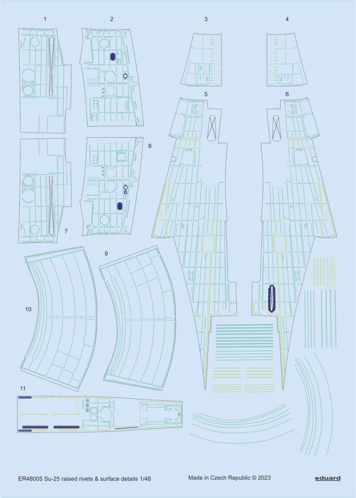 1/48 Su-25 raised rivets & surface details (ZVE)