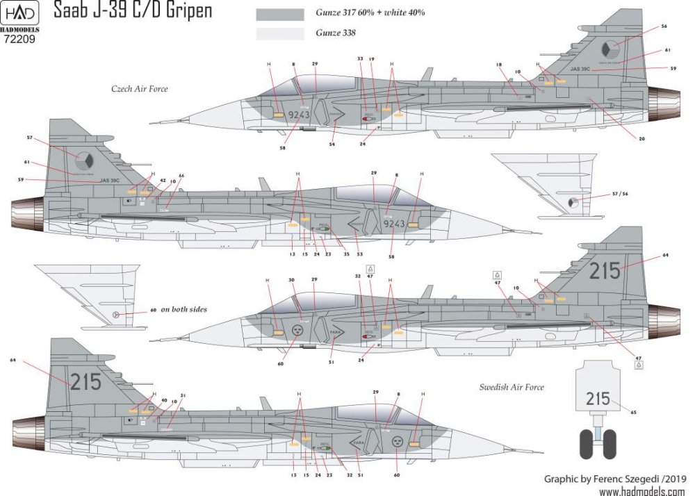 1/72 Decal SAAB J-39 C/D Gripen 'Tigermeet'