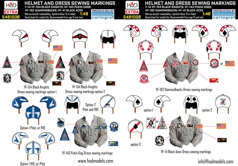 1/48 F-14A/D Helmet & dress sewing markings Vol.2