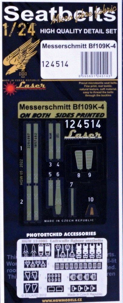 1/24 Seatbelts Messerschmitt Bf 109K-4 (laser)