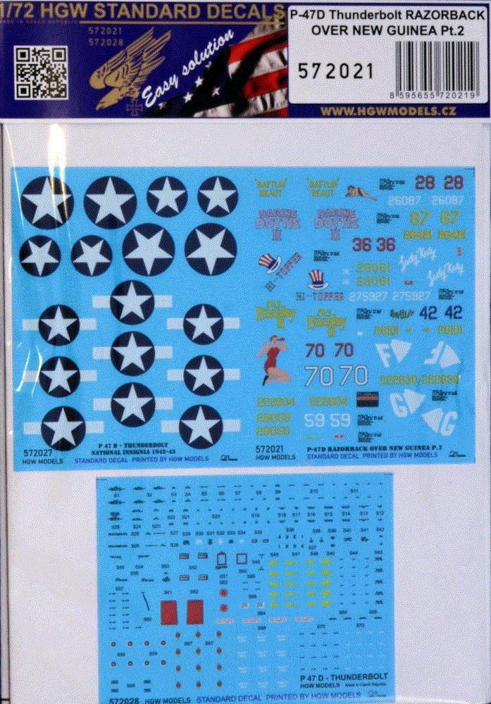 1/72 Decals P-47D Razorback over N.Guinea Pt.2