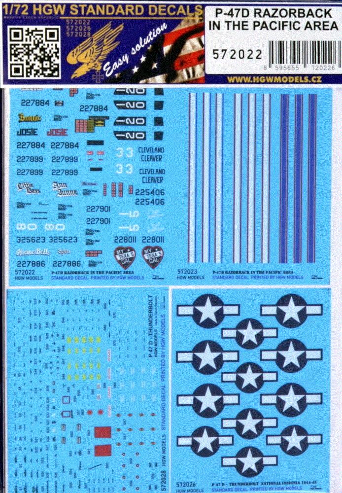 1/72 Decals P-47D Razorback in the Pacific Area