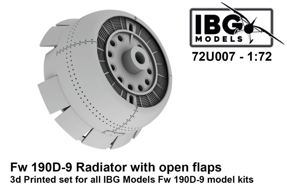 1/72 Radiator w/ open flaps for Fw 190D-9 (3D-Pr.)