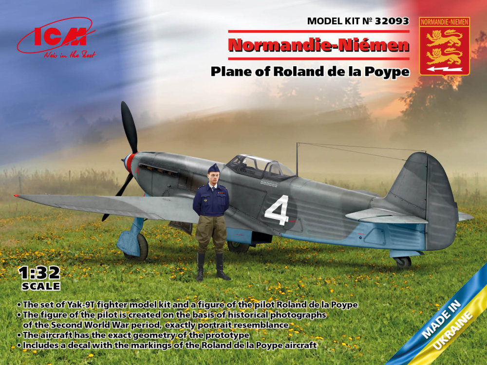 1/32 Yak-9T with Roland de la Poype figure